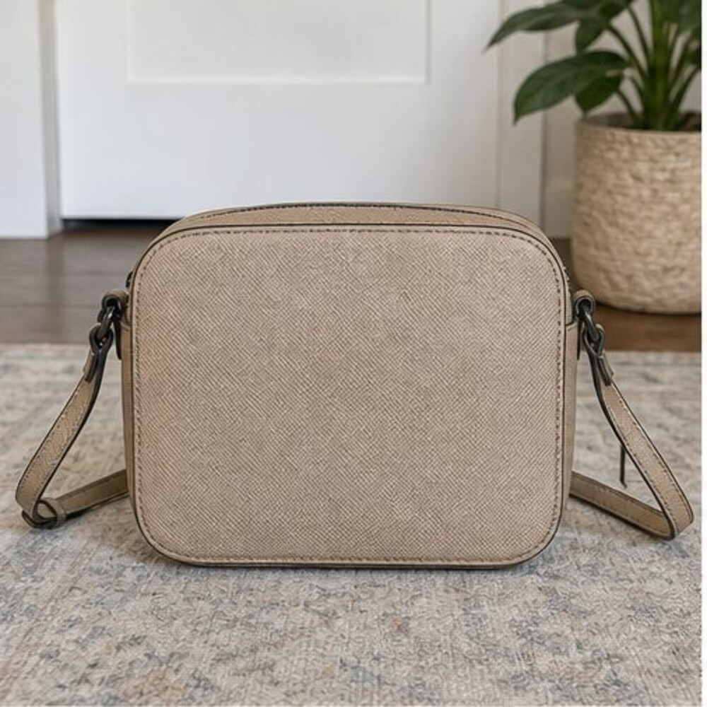 Sand Saffiano Crossbody Bag